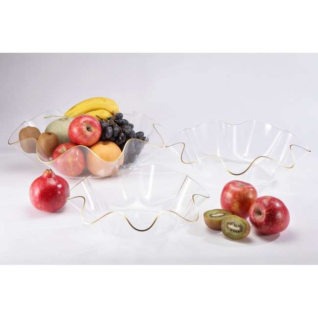 Deuxième image du produit Aulica Corbeille A Fruits En Acrylique Avec Bord Dore 40 Cm by Aulica
