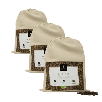 Grains De Café Green Coffee Monaco - Moka - Pack 3 × Grains de café biologique de haute qualité.