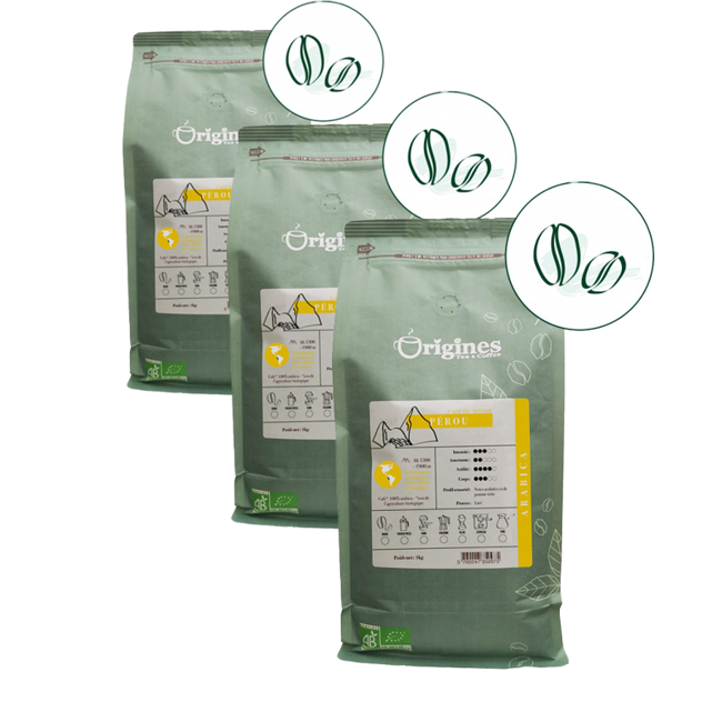 Origines Tea&Coffee Cafè En Grains - Pérou - 1Kg by Origines Tea&Coffee