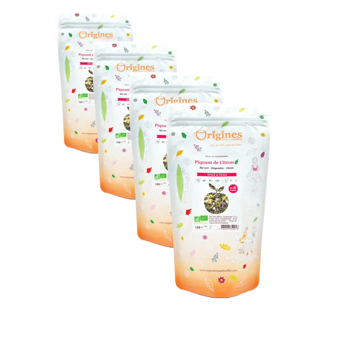 Origines Tea&Coffee The Vert Bio En Sachet Piquant De Citron Ceylan 100G - 100 G by Origines Tea&Coffee