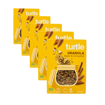 Turtle Granola Bio Pomme Cannelle Boite En Carton 350 G - Pack 5 × Boîte en carton 350 g