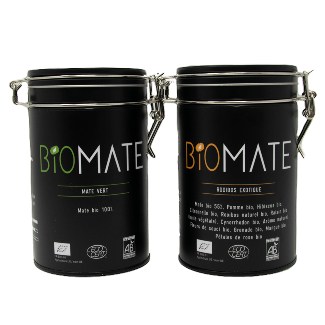 Biomaté Duo Decouvert Mate Vert Rooibos Exotique Box Decouverte Cadeau 300 G by Biomaté