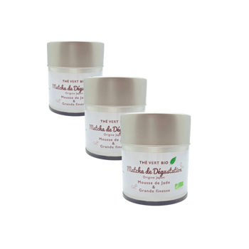 Tè Verde Bio in scatola di metallo - Matcha Degustation Japon - 30g - Pack 3 × Scatola di metallo 30 g