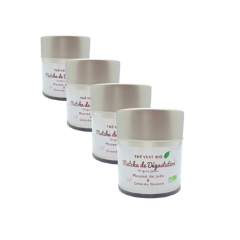 Grüner Tee Bio Metall-Box - Matcha Degustation Japon - 30g - Pack 4 × Metall-Box 30 g
