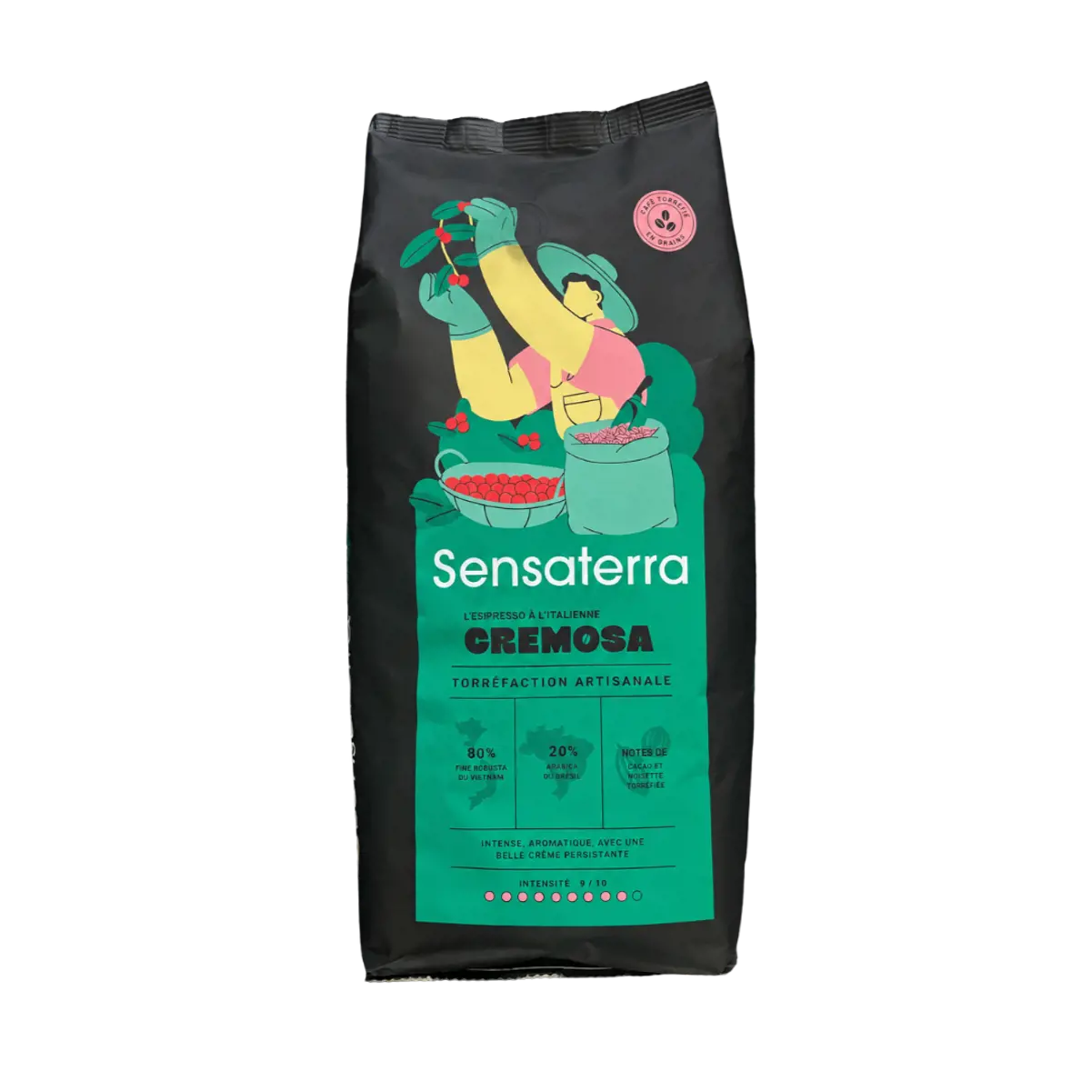 Café En Grains - Mélange Cremosa - 1Kg by Sensaterra x M'ama Caffè France