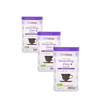 Origines Tea&Coffee The Noir Bio En - Darjeeling D Ete Inde 100G Canette 100 G - Pack 3 × Boîte métal 100 g