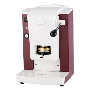 FABER Kaffeepadmaschine - Slot Plast White Burgunderrot 1,3 l - Pack 2 × ESE (44mm) kompatibel