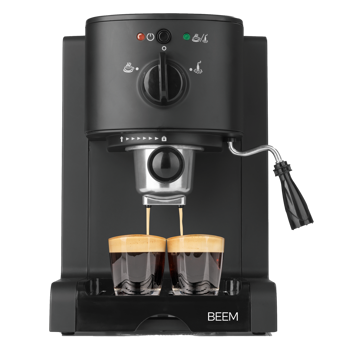 BEEM Espresso Siebträgermaschine - 1,25l - ESPRESSO-PERFECT - 20 bar - Mattschwarz - 