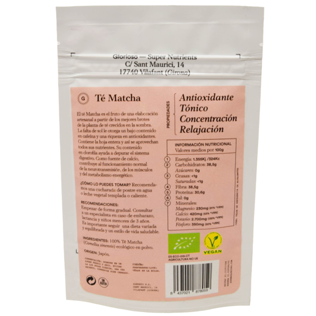 Zweiter Produktbild Tee Matcha by Glorioso Super Nutrients