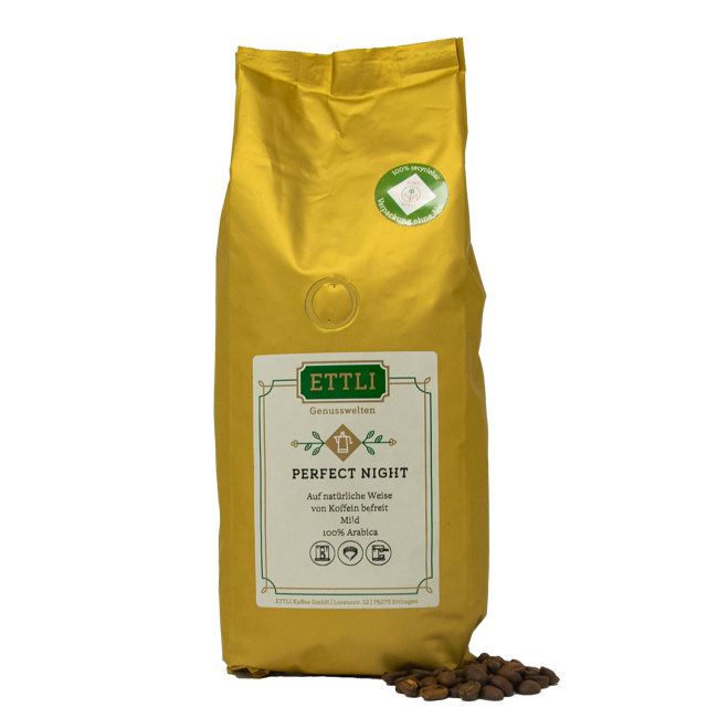 Kaffeebohnen - Perfect Night Entcoffeinierter Kaffee - 1kg by ETTLI Kaffee