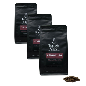 Kaffeebohnen - Kenya, Chania Aa 250g - Pack 3 × Bohnen Beutel 250 g