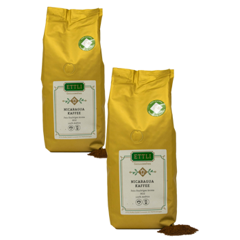 Ettli Kaffee Nicaragua Single Origin French Press- 1 Kg - Pack 2 × Moulu French press Pochette 1 kg