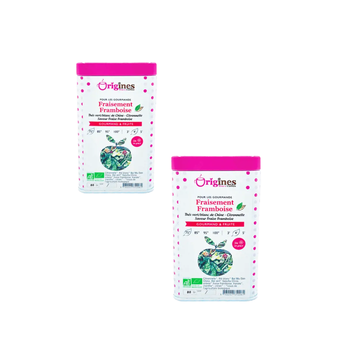 Origines Tea&Coffee The Blanc Bio En - Fraisement Framboise Chine 80G - 80 G by Origines Tea&Coffee