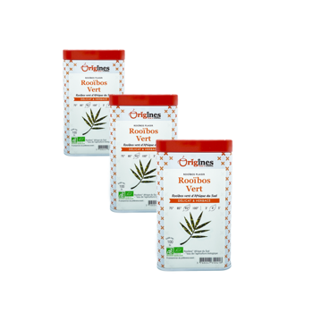 Origines Tea&Coffee Rooibos Vert Afrique Du Sud En - 100G - 100 G - Pack 3 × Boîte métal 100 g