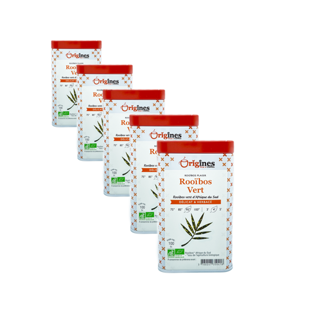 Rooïbos Vert Afrique du Sud in scatola di metallo - 100g by Origines Tea&Coffee