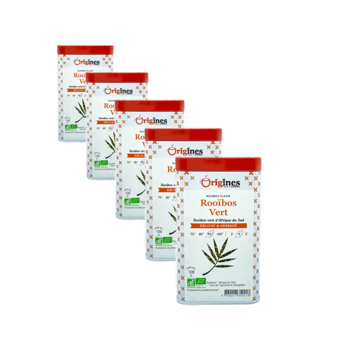 Rooïbos Vert Afrique du Sud in scatola di metallo - 100g by Origines Tea&Coffee