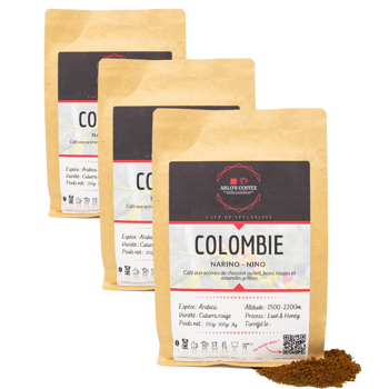 COLOMBIE - Pack 3 × Mahlgrad French Press Beutel 250 g