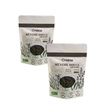 Origines Tea&Coffee Infusion Bio Menthe Douce Feuilles Coupees Vrac 500G Fleur De The 500 G - Pack 2 × Pochette 500 g