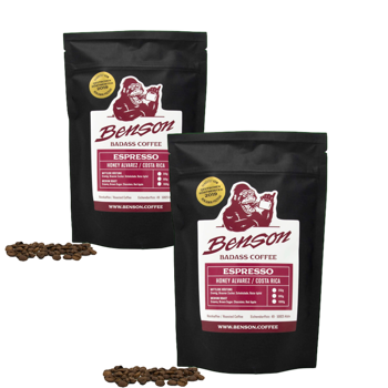 Kaffeebohnen - Honey Alvarez, Espresso - 250g - Pack 2 × Bohnen Beutel 250 g