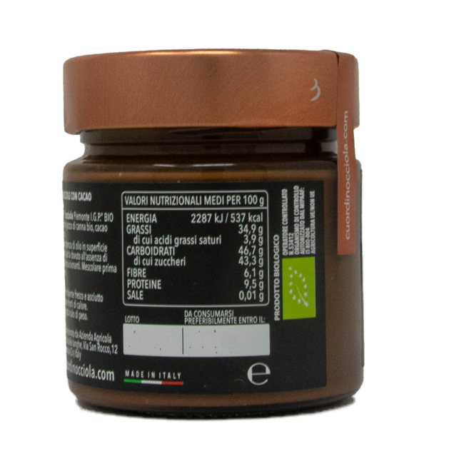 Secondo immagine del prodotto Crema di Nocciole CON CACAO 250 g by Cuor di Nocciola delle Langhe